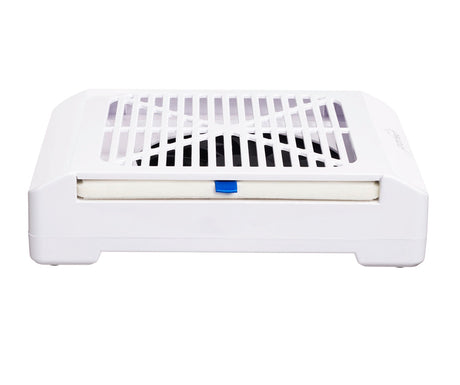 Mini Dust Suction Promed White by Beauty System, compact device for effective dust removal, shown in the product image.