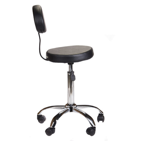Cosmetic Stool with backrest BH-7289 Black - BVShop