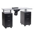 Beauty System manicure table BD-3425-1 in black with sleek surface and built-in storage for professional nail salon use.