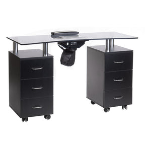 Beauty System manicure table BD-3425-1 in black with sleek surface and built-in storage for professional nail salon use.