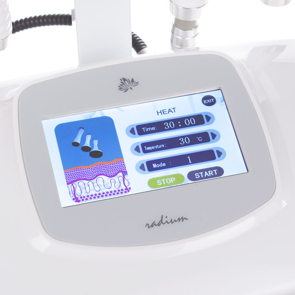 Liposuction Thermal and Biolifting device by Beauty System with control panel and treatment heads for skin tightening and fat reduction.