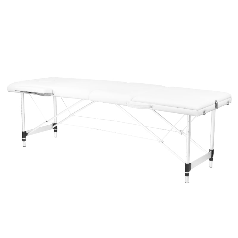 3-section aluminum comfort massage table, white - BVShop