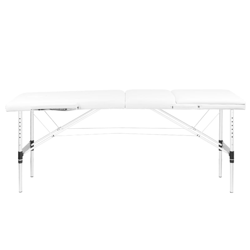 3-section aluminum comfort massage table, white - BVShop