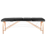 3-section black comfort massage table, wood comfort - BVShop