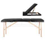 3-section black comfort massage table, wood comfort - BVShop