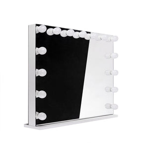 LED-illuminated Hollywood mirror by Beauty System, 100x80cm, with bright LED lighting and sleek reflective surface.