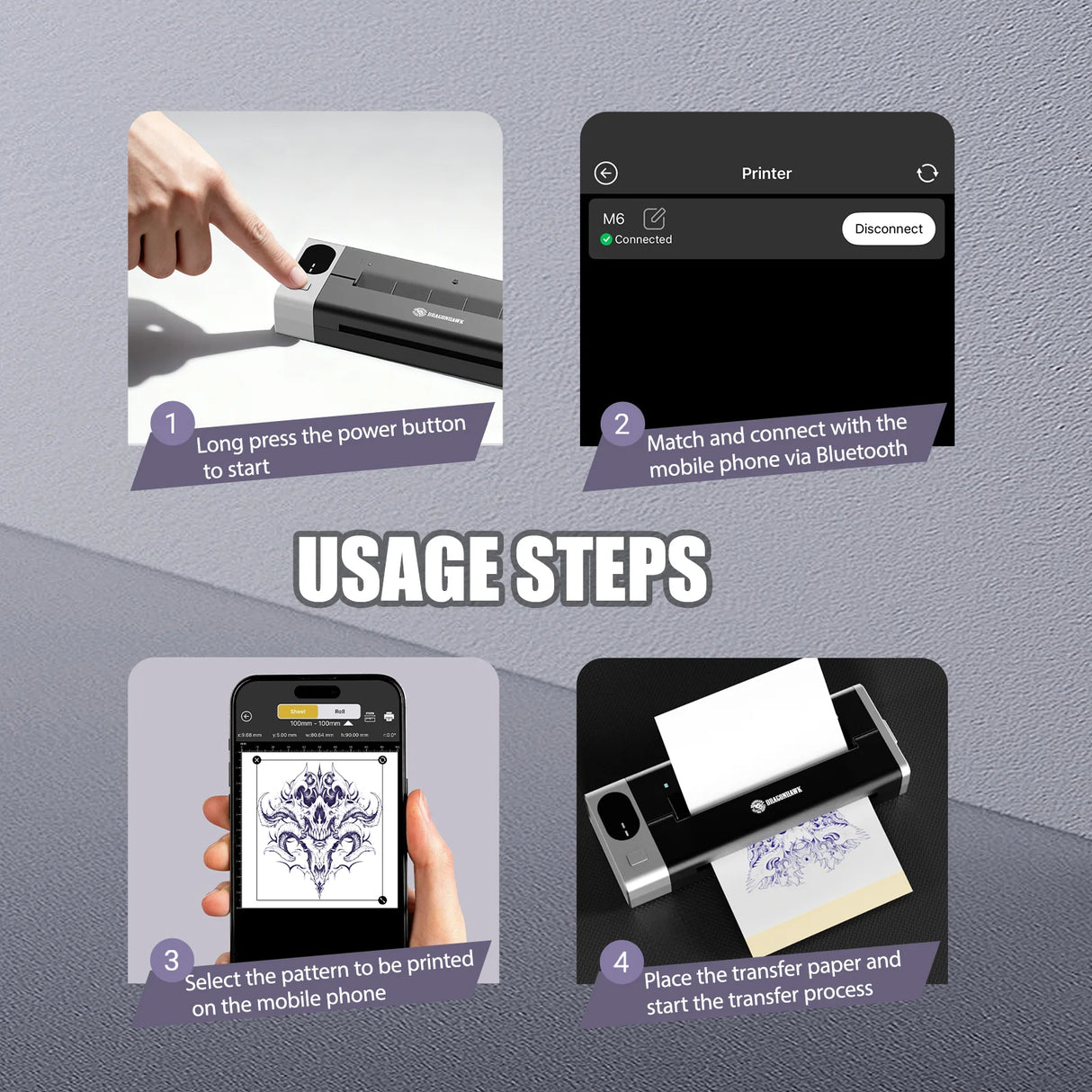 Mast DragonHawk M6 Wireless Tattoo Stencil Printer - BVShop