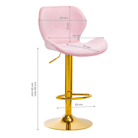 4Rico Bar Hocker QS-B15 velvet pink - BVShop