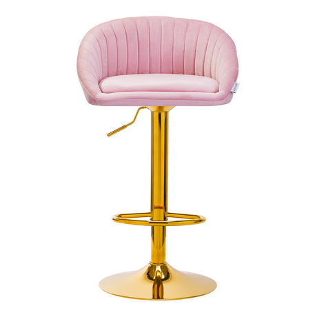 4Rico Bar Hocker QS-B16G pink velvet - BVShop
