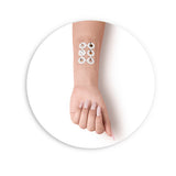 PhiAcademy Phi Patch Test 10pcs — example of test patches placed on the forearm
