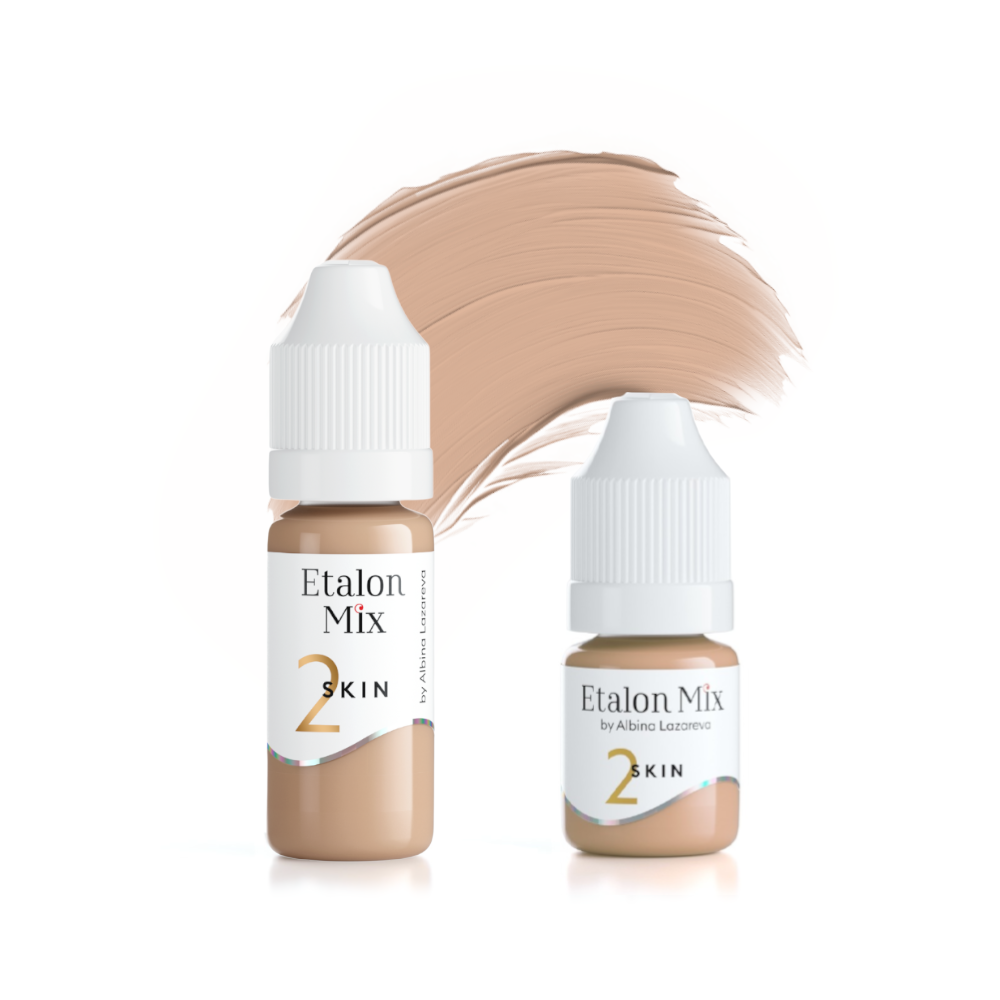 Etalon Mix Camouflage Skin 2 pigment in a 5ml or 10ml bottle, used for skin tone correction and camouflage procedures.