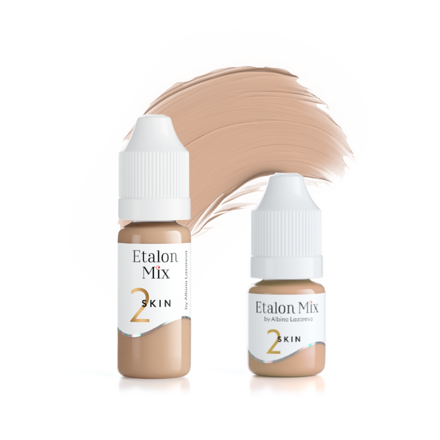 Etalon Mix Camouflage Skin 2 pigment in a 5ml or 10ml bottle, used for skin tone correction and camouflage procedures.