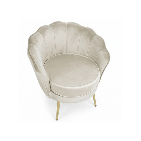 LUGANO BX-LE69 Upholstered Chair Cream Velvet - BVShop