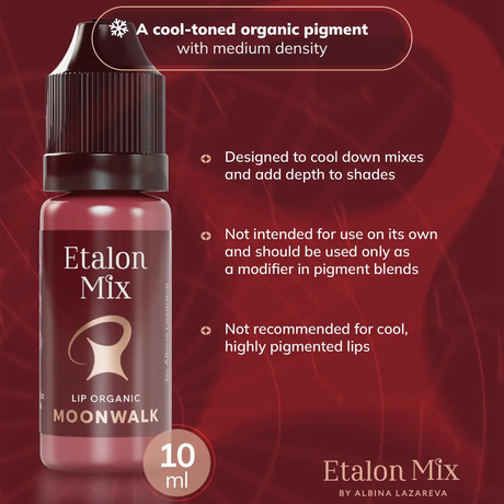 Etalon Mix Moonwalk lip pigment in 5ml or 10ml bottle, showcasing the vibrant color and sleek packaging.
