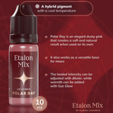 Etalon Mix Polar Ray lip pigment in a 5ml/10ml bottle, showcasing vibrant lip color pigment for cosmetic tattooing.