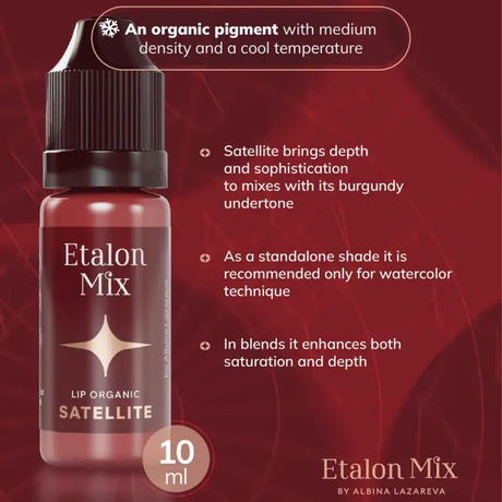 Etalon Mix Satellite 5ml/10ml lip pigment pigment in a small bottle, used for cosmetic lip tattooing and permanent makeup.