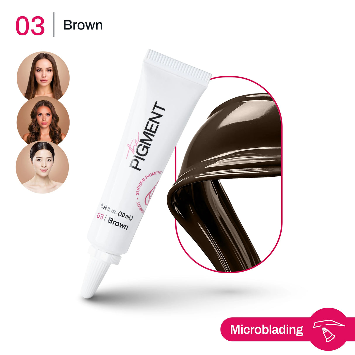 The Pigment Microblading Brown 3 Pigmentas 10ml
