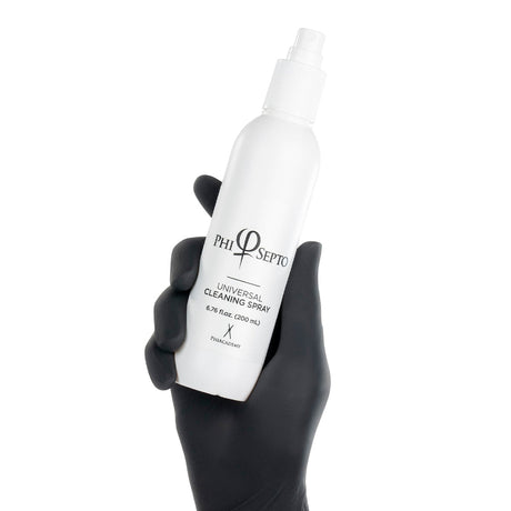 PhiSepto Universal Cleaning Spray 200ml — spray bottle held in a gloved hand