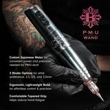 Bishop PMU Wand Hot Pink Wireless Machine Kit Stroke 3.0mm - BVShop