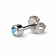 Caflon Blu Piercing Earrings Aquamarine 4 mm (White Stainless Steel)