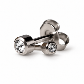 Caflon Blu Piercing Earrings Mini Crystal 3 mm (White Stainless Steel)