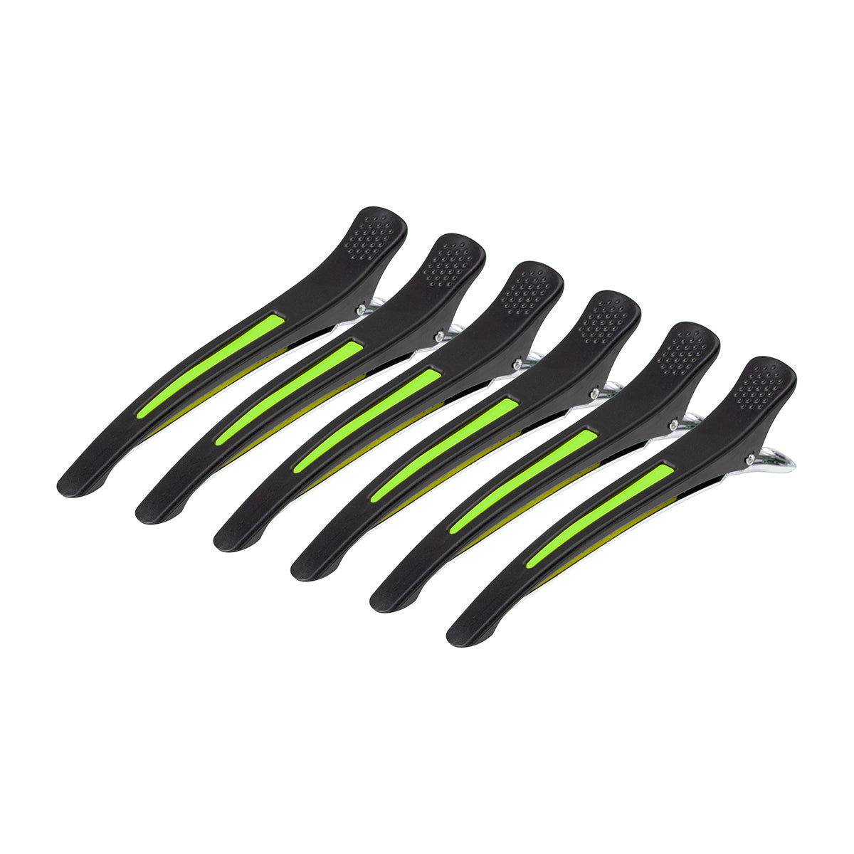 Clamps hairdressing clips for hair e-13 6 pcs 11.5 cm mix neon - BVShop