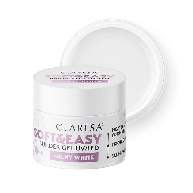 Claresa building gel Soft&Easy gel milk white 45g - BVShop