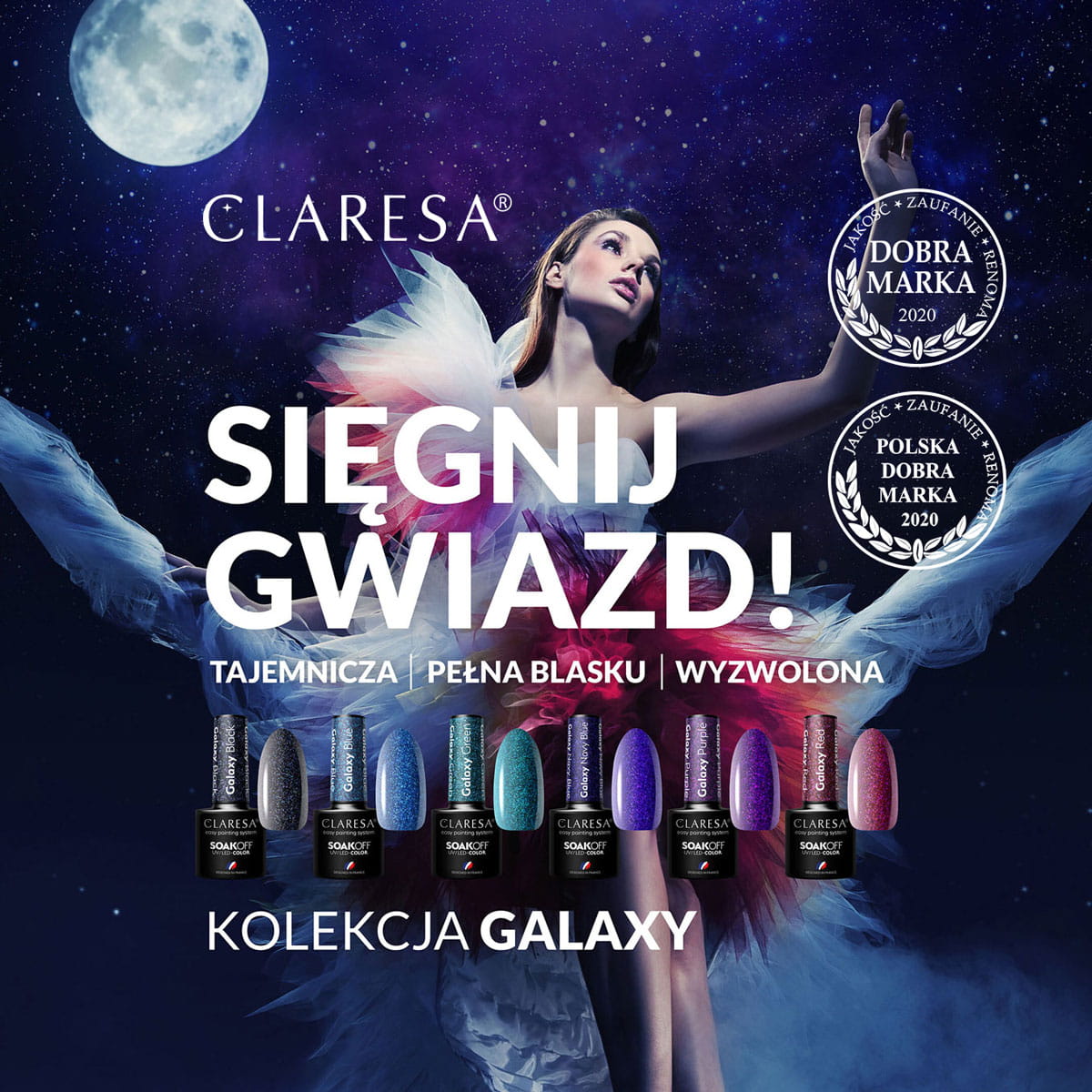 CLARESA Hybrid polish Galaxy Navy Blue 5g - BVShop