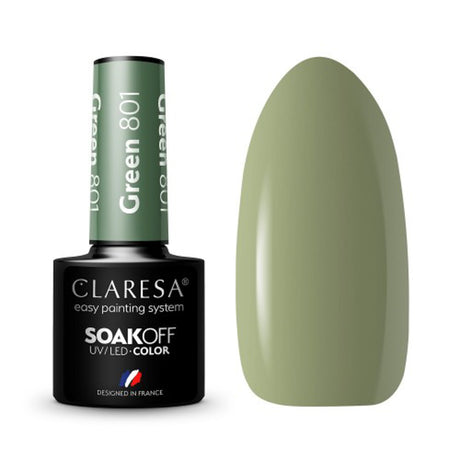 CLARESA Hybrid polish GREEN 801 -5g - BVShop