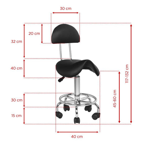 Cosmetic stool 6001 black - BVShop