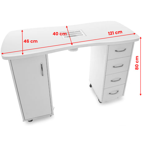 Desk 2027 white two cabinets with an absorber - BVShop