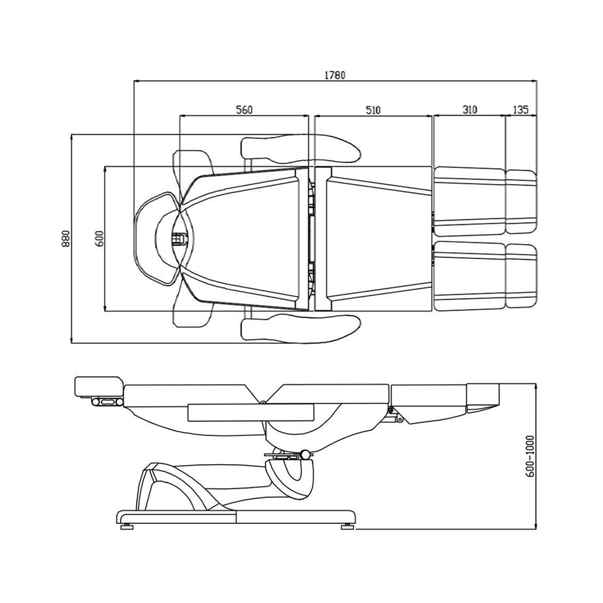 Electric cosmetic chair azzurro 869as pedi 5 motor rotary Gray - BVShop
