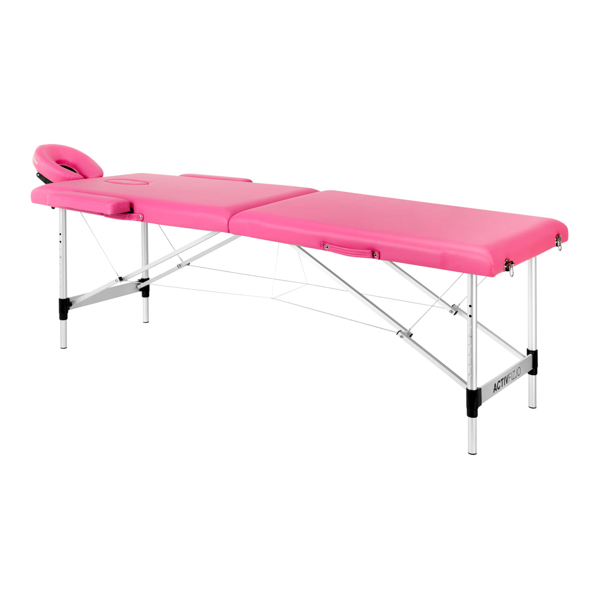 Folding massage table aluminum Activ Fizjo comfort 2 segment pink - BVShop