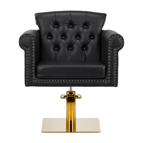 Gabbiano Berlin hairdressing chair, black and gold - BVShop