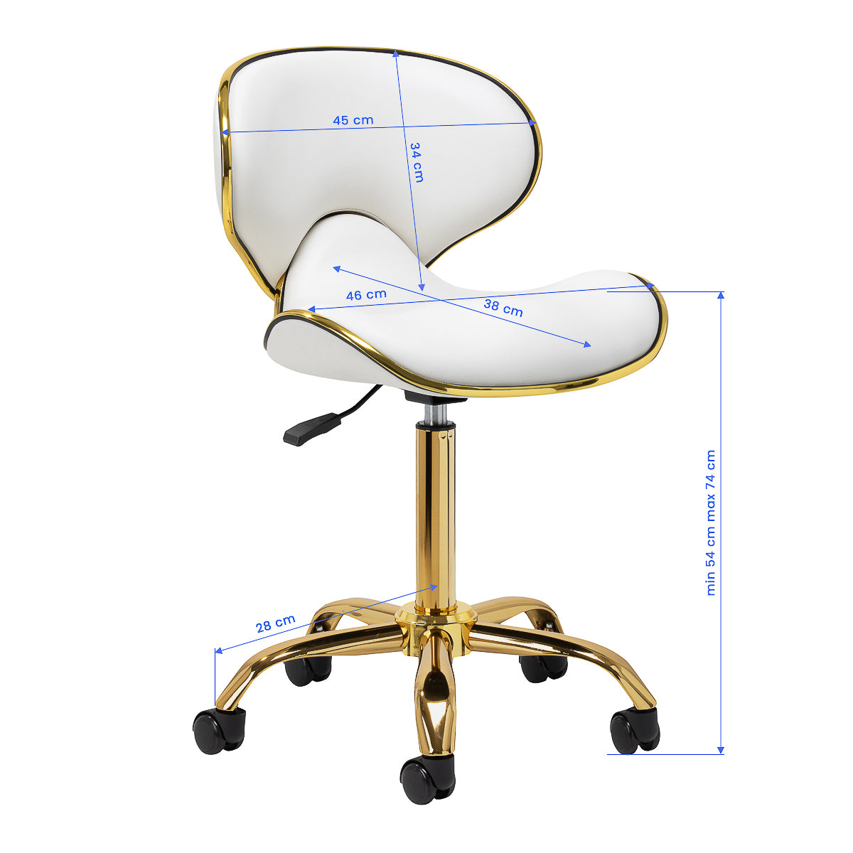 Gabbiano cosmetic stool Q-4599G White - BVShop