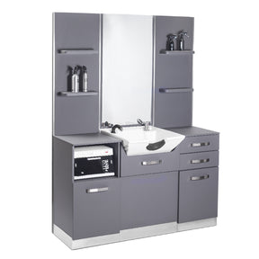 Gabbiano hairdressing console with a wash basin b085 gray - BVShop