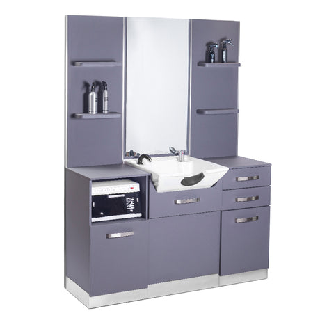Gabbiano hairdressing console with a wash basin b085 gray - BVShop