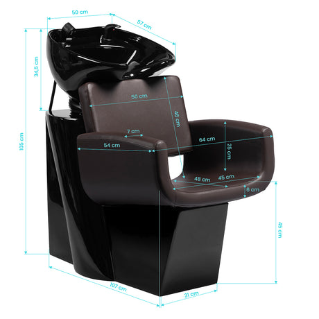 Gabbiano hairdressing wash unit Mataro Brown - BVShop