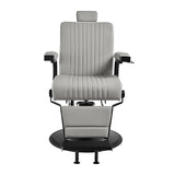 Gabbiano Levi barber chair with black frame gray without stitching at the back - BVShop