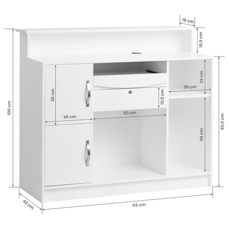 Gabbiano Reception Desk G26B White - BVShop