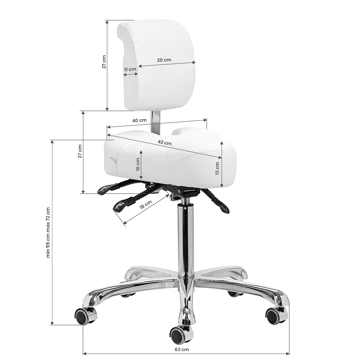 Giovanni podiatry stool 1005 white - BVShop