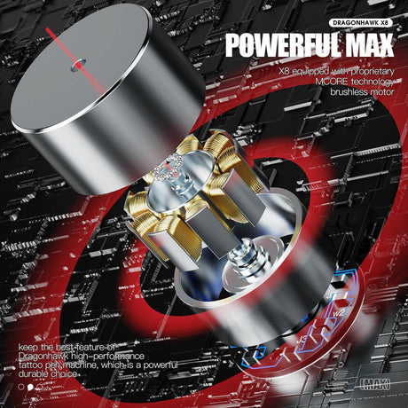 Mast Dragonhawk X8 Wireless Tattoo Machine Pen Black - BVShop