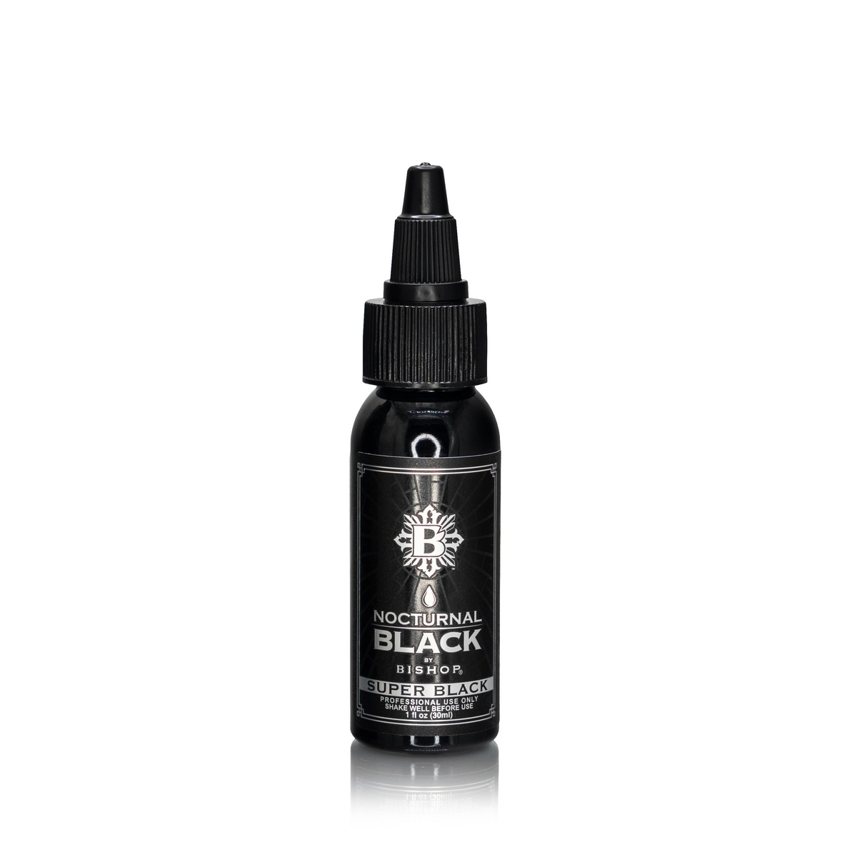 Nocturnal By Bishop Super Black 30ml — buteliukas baltame fone