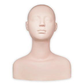 AV A practice mannequin head with shoulders for hairstyling and makeup training, realistic facial features and shoulder display
