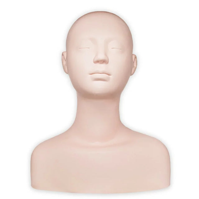 AV A practice mannequin head with shoulders for hairstyling and makeup training, realistic facial features and shoulder display