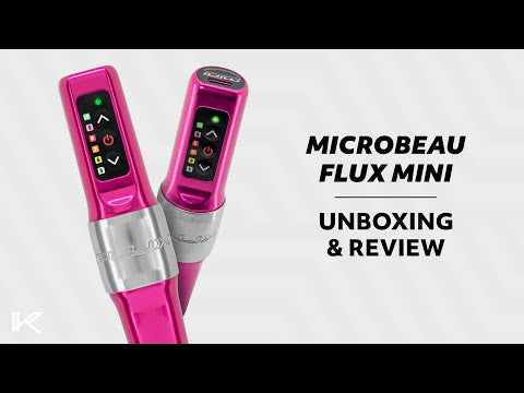 Microbeau Flux Mini šampano auksas su PowerBolt Mini tatuiruočių ir PMU aparatu
