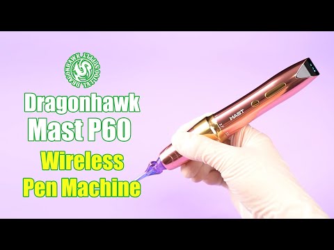 Mast P60 Gold PMU ir tatuiruočių belaidis mašinėlės rašiklis, smūgio ilgis 2.2-3.2mm