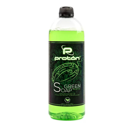 Proton Concentrated Soap 1000ml bottle with label, showcasing a clear liquid cleaning product for household use.