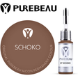 Purebeau Schoko 10ml HiCON antakių pigmento buteliukas ir spalvos pavyzdys