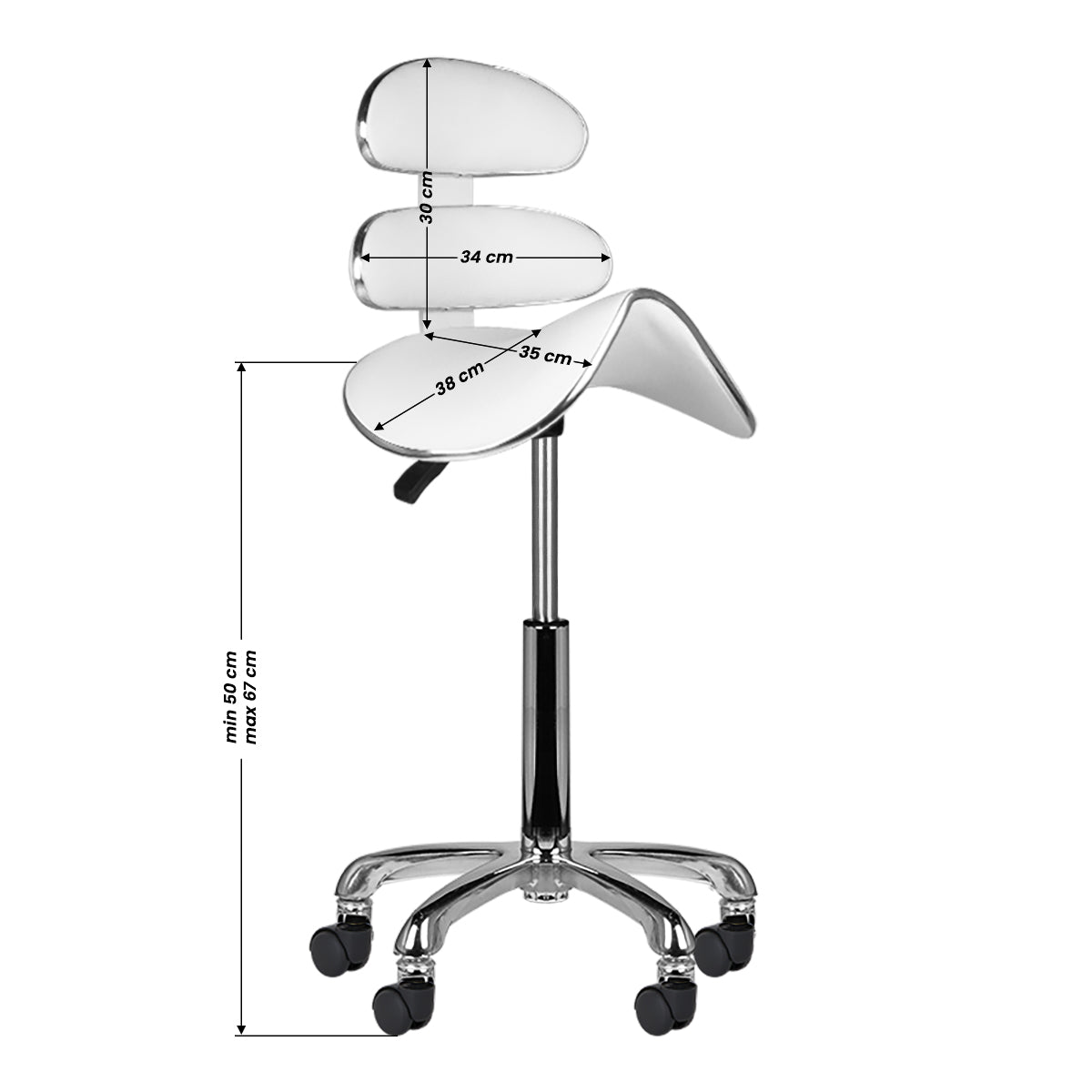Roll speed am-880 cosmetic stool white - BVShop